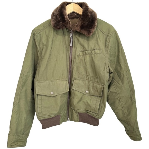 Spiewak Primaloft Reversible Bomber Jacket Removable Faux Fur Collar Medium READ - Picture 1 of 13